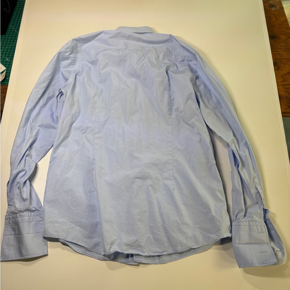 BOSS Sharp Fit Dress Shirts Lot of 2 Blue & White Size 16 34/35 - Picture 5 of 11
